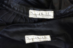 1950s Black Polished Cotton Full Skirt Set
