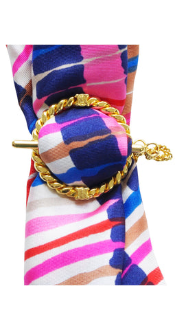1980s Gold Metal Rope Scarf Ring
