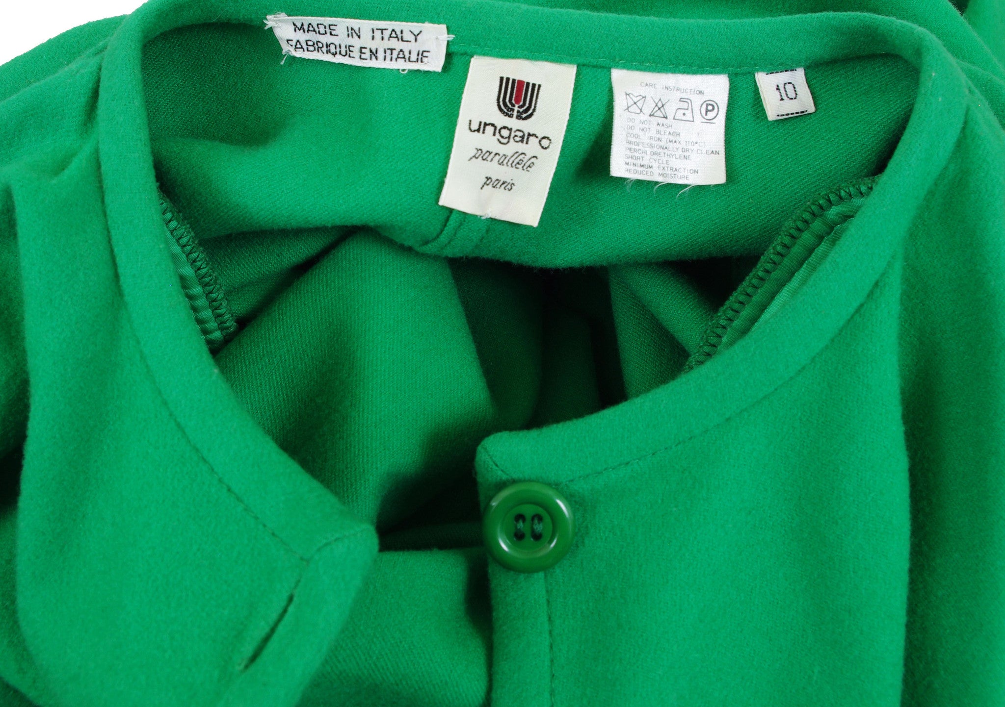 1980s Green Wool Huge Swing Back Coat