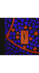 1980s "Love" Heart Print Silk Twill Scarf