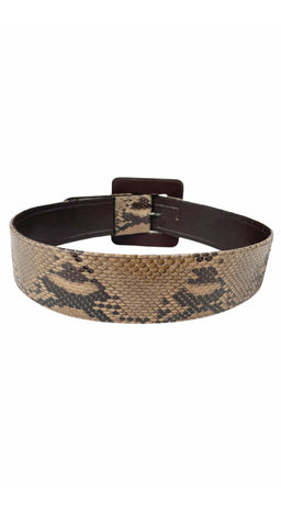1980s Python Skin Wide Waist Belt