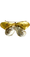 1980s Brutalist Brass Butterfly Artisan Belt Buckle