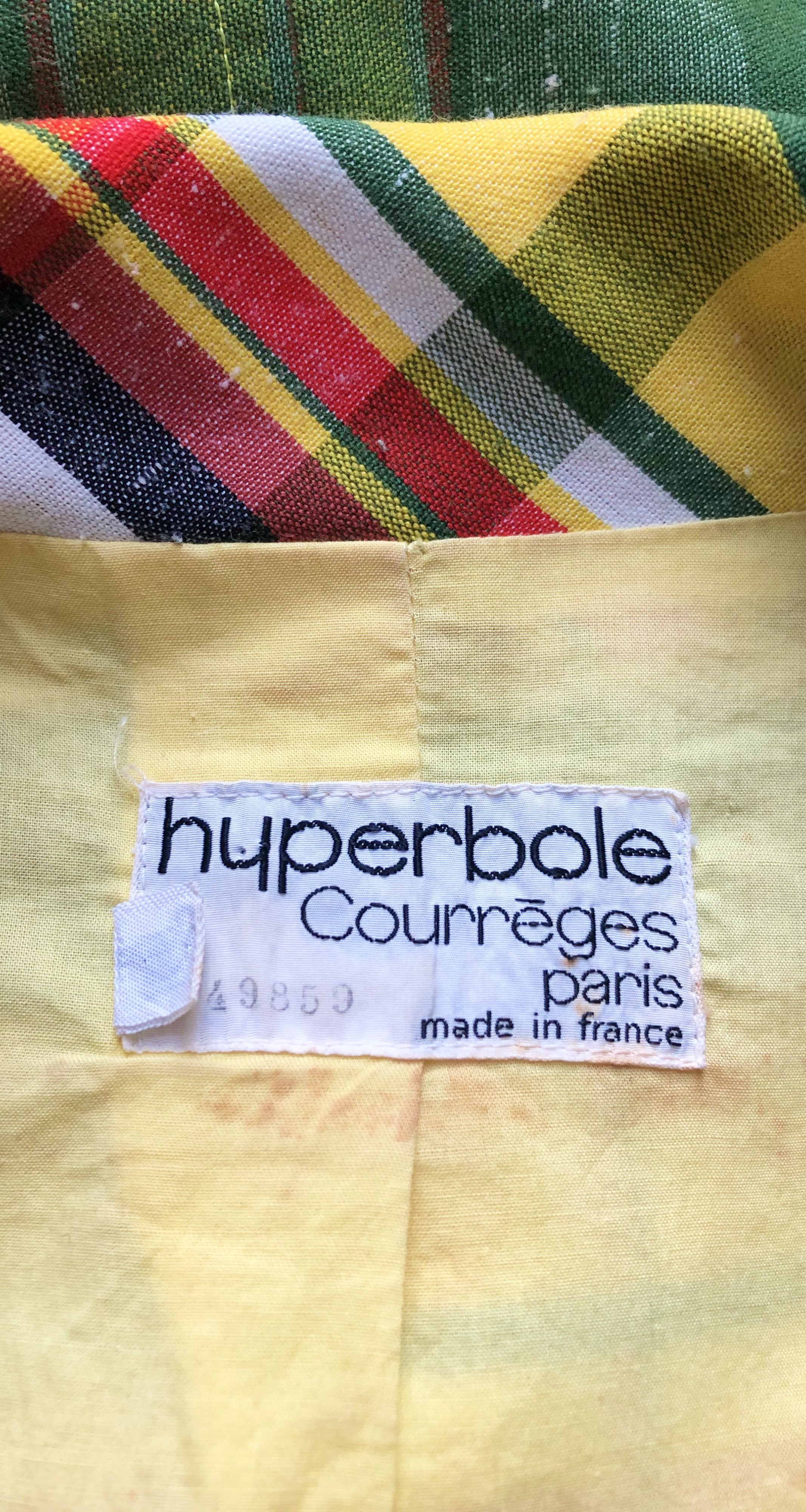1970s Hyberbole Numbered Plaid Cropped Jacket