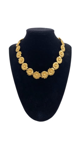 1990s Daisy Chain Gold-Tone Necklace