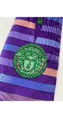 1990s Medusa Striped Jacquard Silk Men's Tie