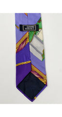 1990s Baroque Window Print Purple Silk Men's Tie