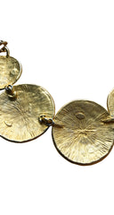 1970s Deadstock Gold Tone Medallion Necklace