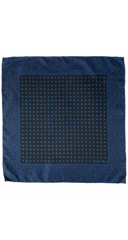 1980s Men's Bandana Print Silk Twill Pocket Square