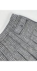 1970s Kids' Plaid Gray Wool Pleated Skirt 6Y