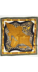 1990s Leopard & Croc Print Accessories Silk Scarf