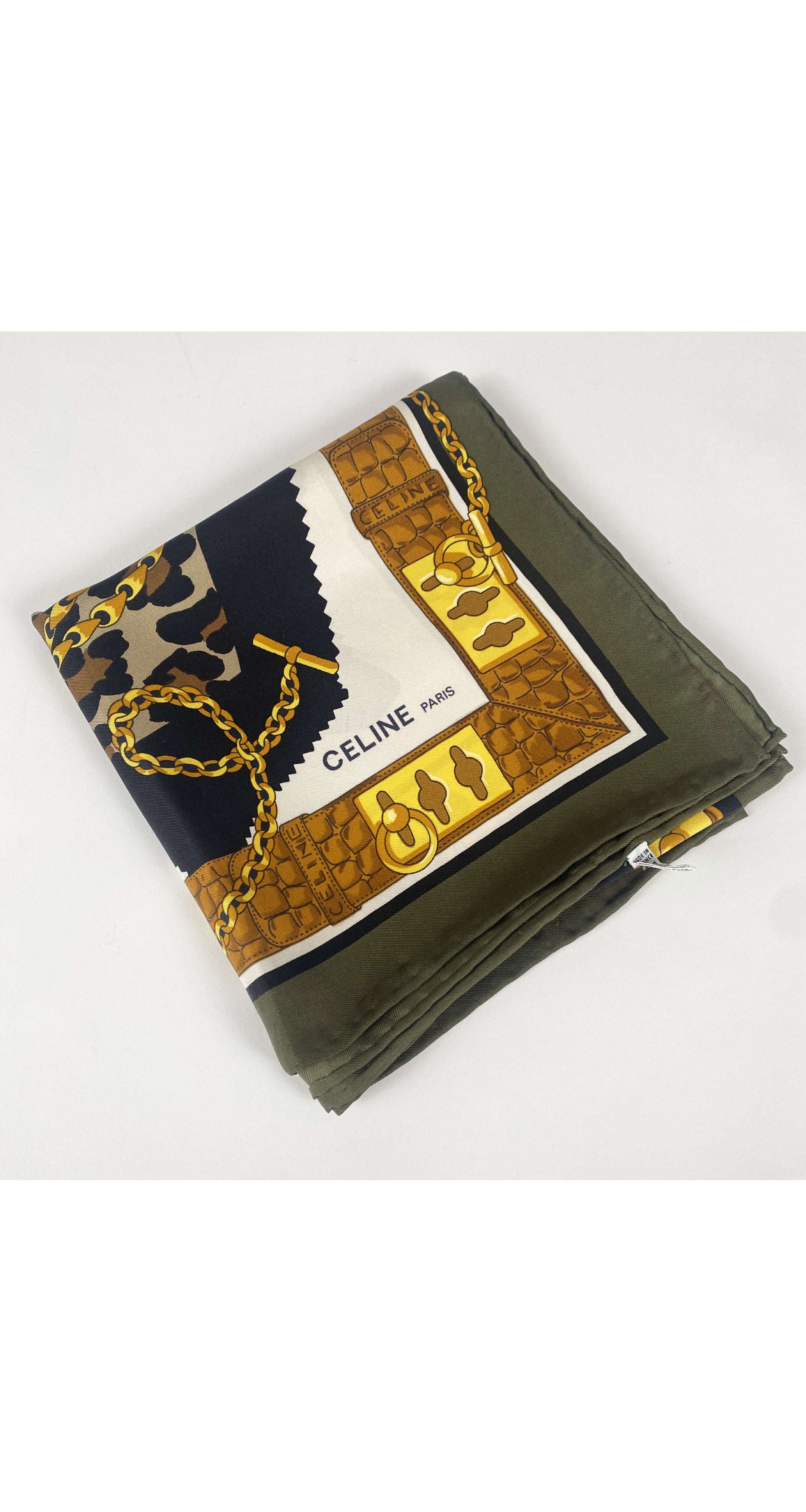1990s Leopard & Croc Print Accessories Silk Scarf