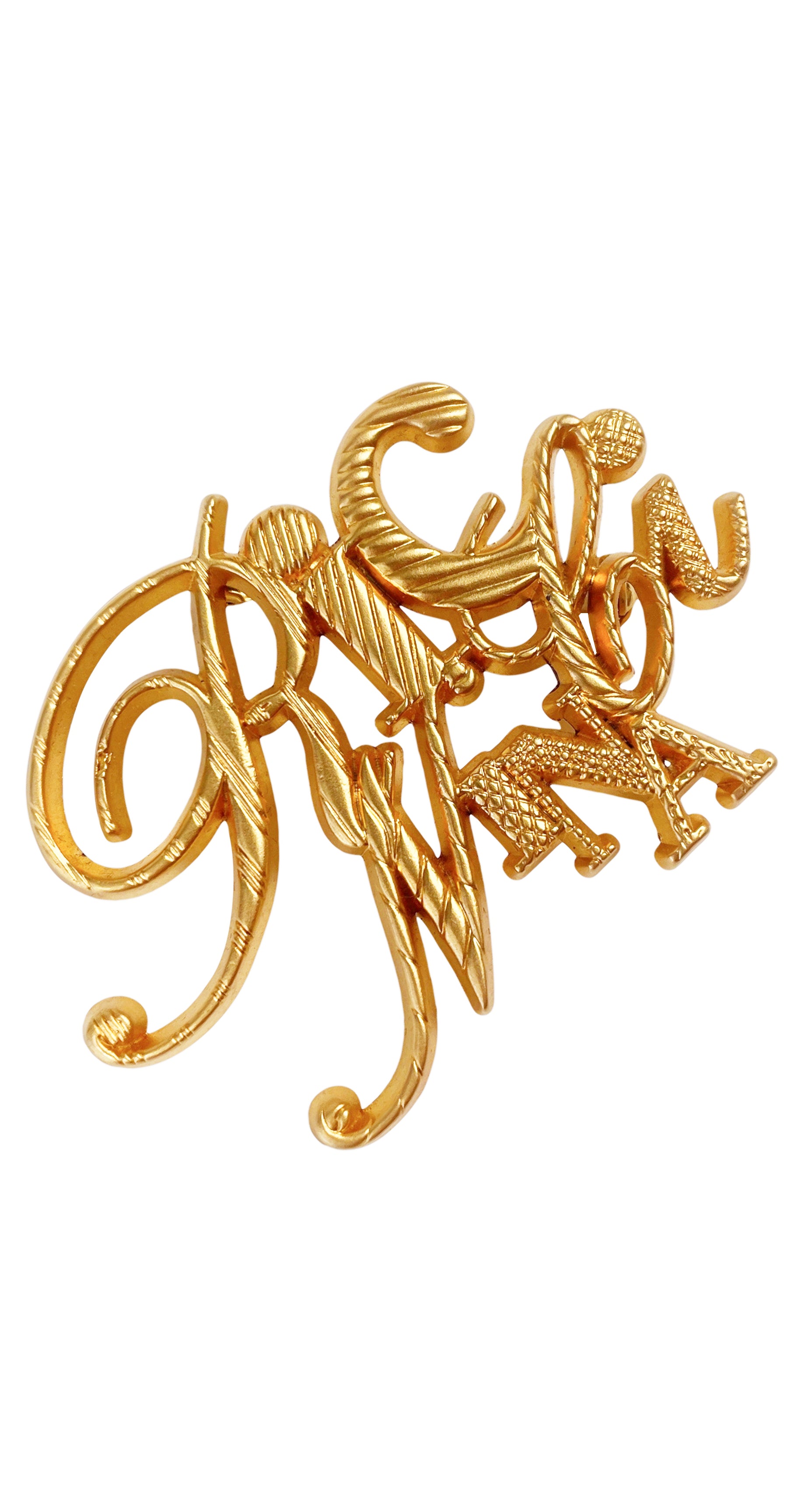 1990s Signature Gold-Tone Metal Brooch