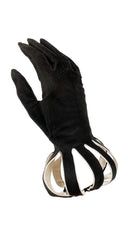 1950s Cut-Out Brown Suede Gloves