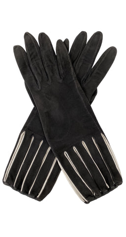 1950s Cut-Out Brown Suede Gloves