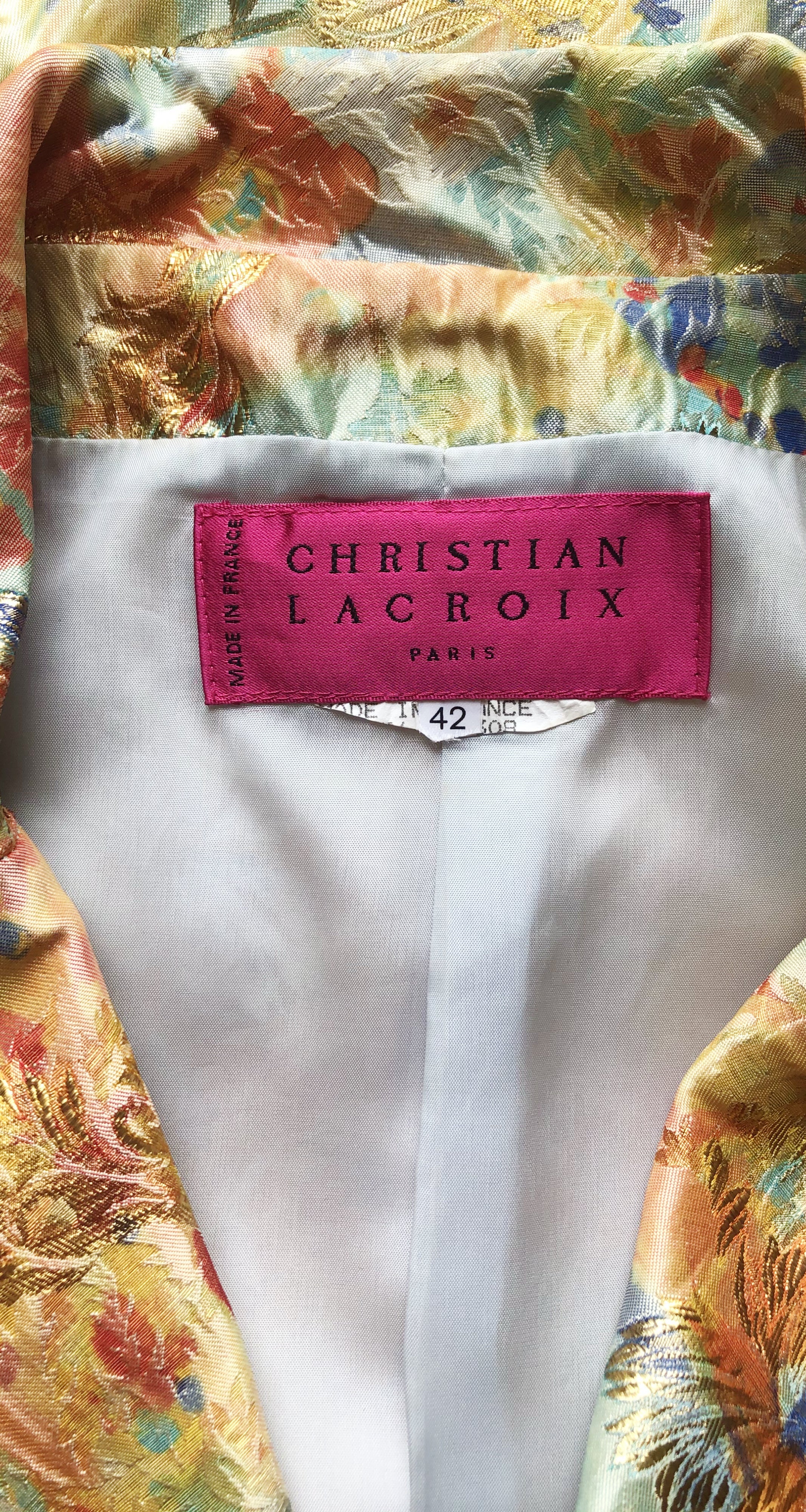 Christian Lacroix 1990s Metallic Brocade Puff Shoulder Jacket