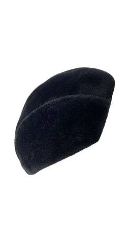 1950s Black Velvet Felt Hat