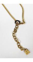 1980s Large Gold-Tone Logo Pendant Necklace