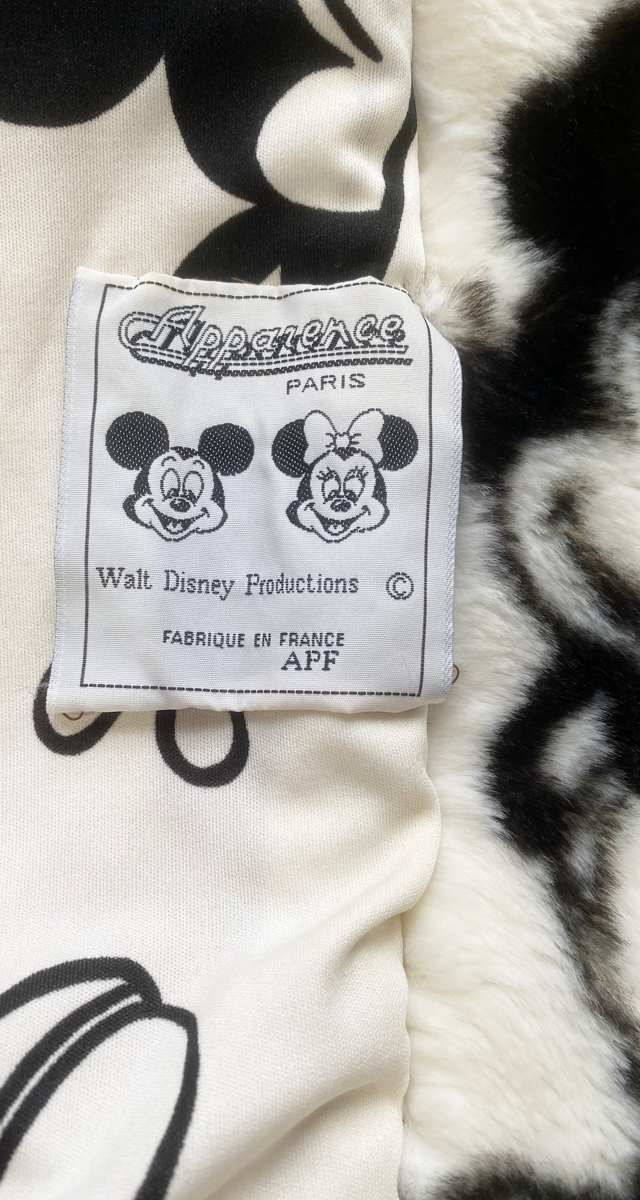 1990s Mickey Mouse Disney Print Faux Fur Coat