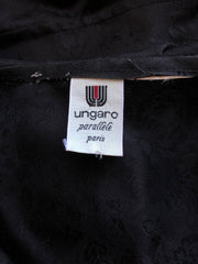 1980s "Parallele" Floral Black Silk Organza Ruffle Jacket