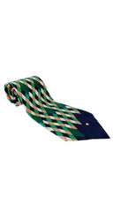 1970s Green Argyle Silk Twill Wide Necktie