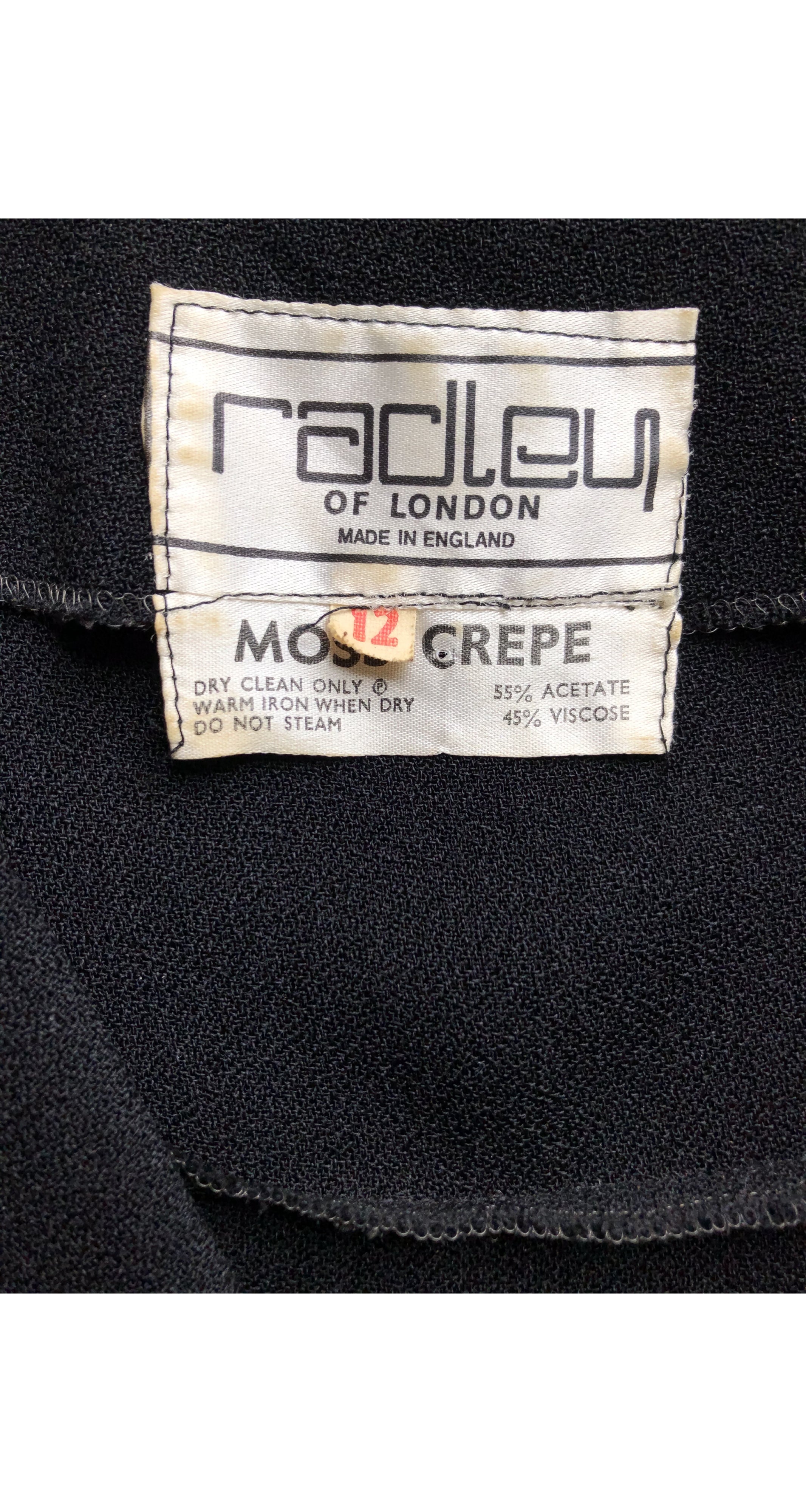 1970s Ossie Clark Design Black Moss Crepe Jacket