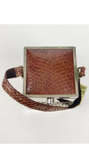 1940s NWT Snakeskin & Silver Filigree Box Bag