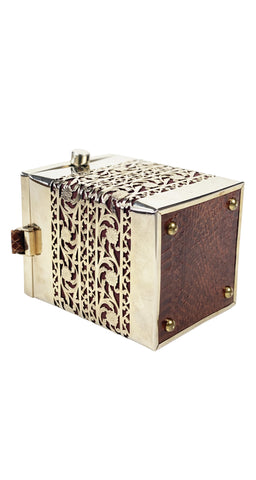 1940s NWT Snakeskin & Silver Filigree Box Bag