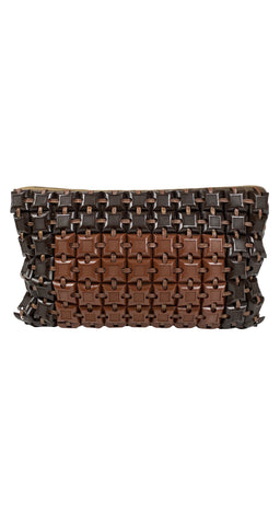 1940s Brown Plastic Tile Clutch
