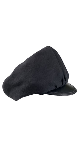 1990s Black Cotton Oversized Newsboy Cap