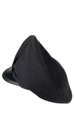 1990s Black Cotton Oversized Newsboy Cap