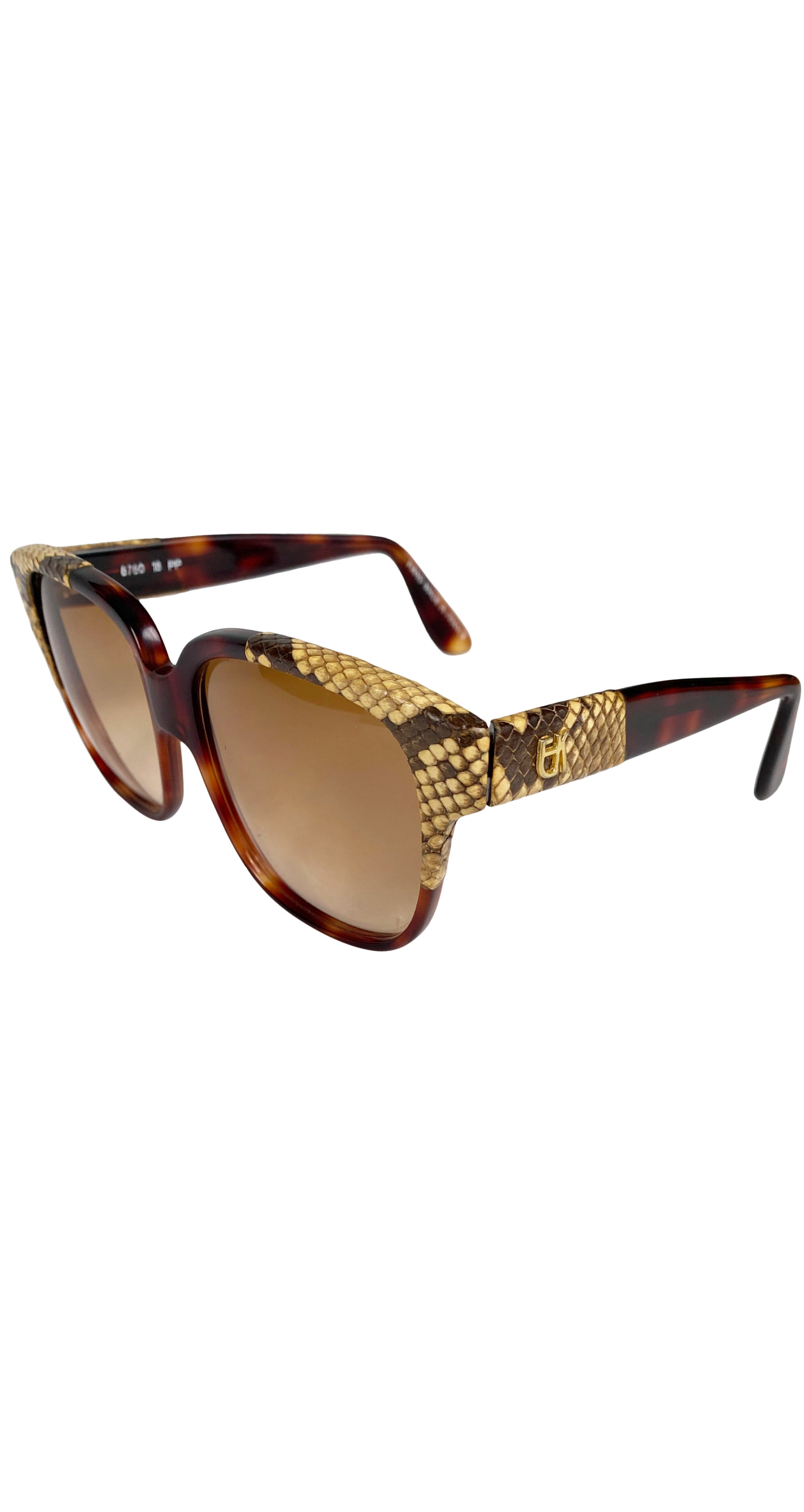 Emmanuelle Khanh 1970s 8780 18 PP Python Skin Tortoiseshell Sunglasses –  Featherstone Vintage