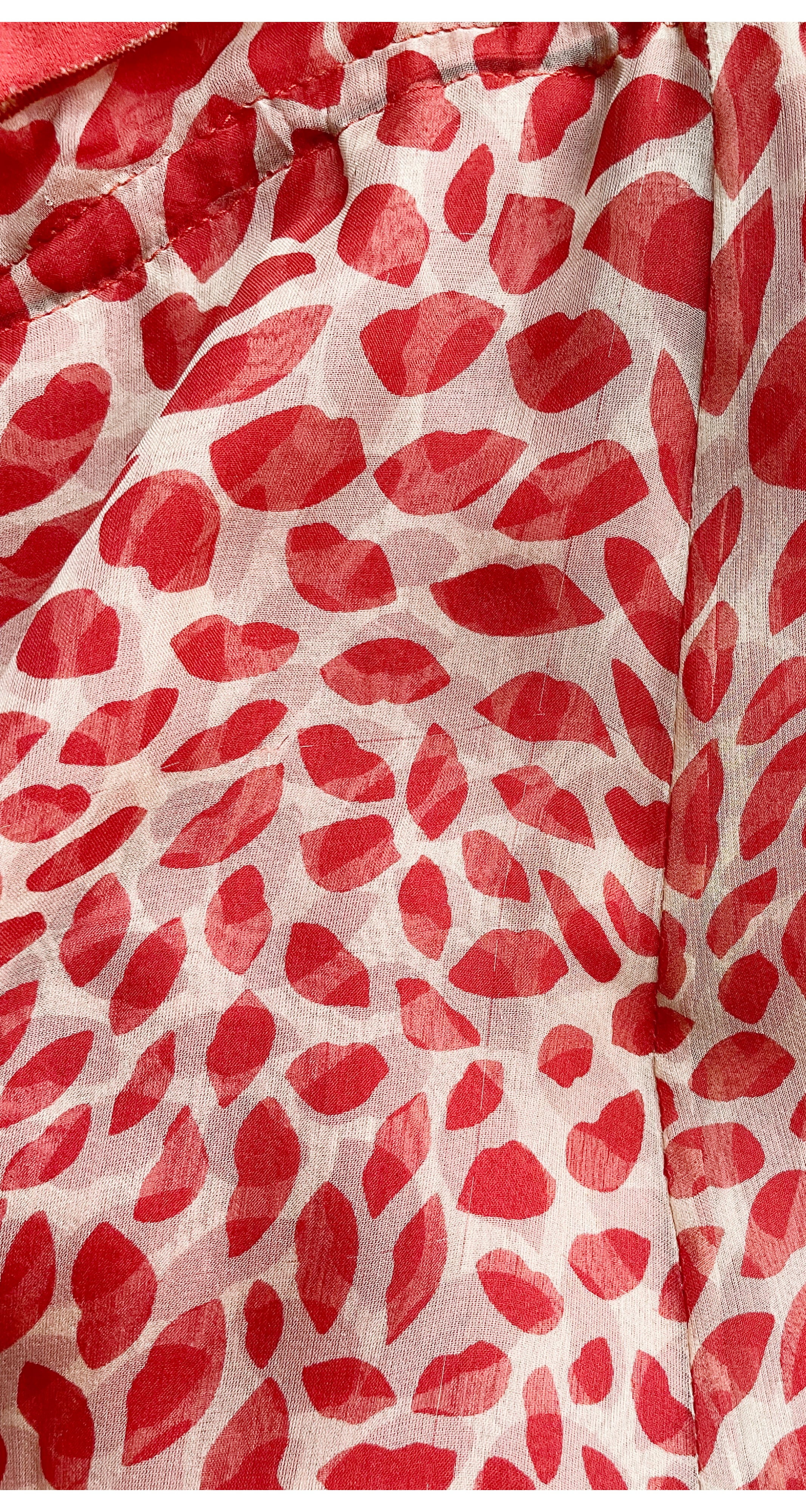 2004 Iconic Lips Novelty Print Silk Chiffon Skirt