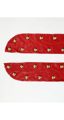 1989-90 F/W Gold Studded Red Leather Sash Belt