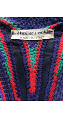 1970s Butterfly Suede & Wool Crochet Vest