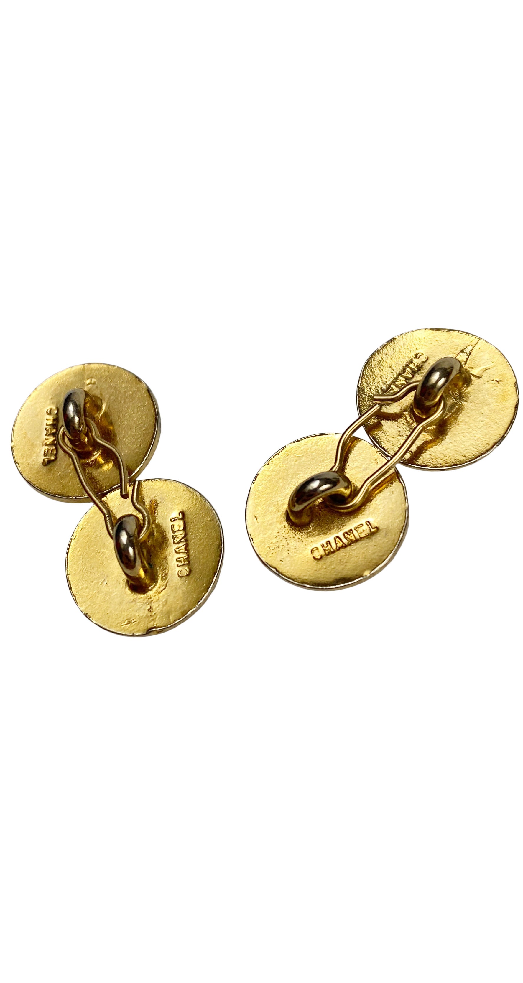 Chanel 1980s CC Flap Bag Gold-Plated Cufflinks – Featherstone Vintage
