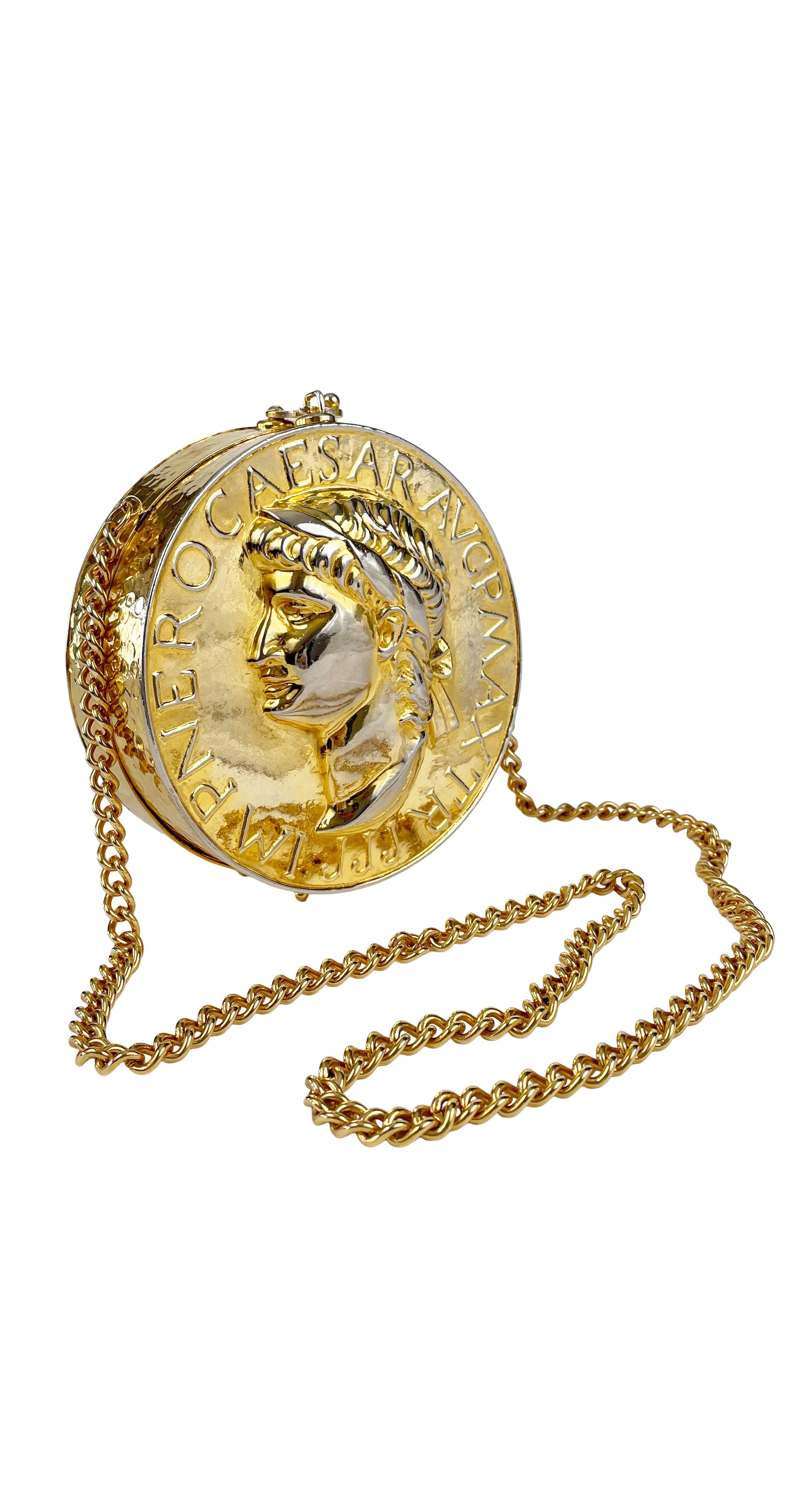 1970s Ancient Roman Coin Gold Metal Purse