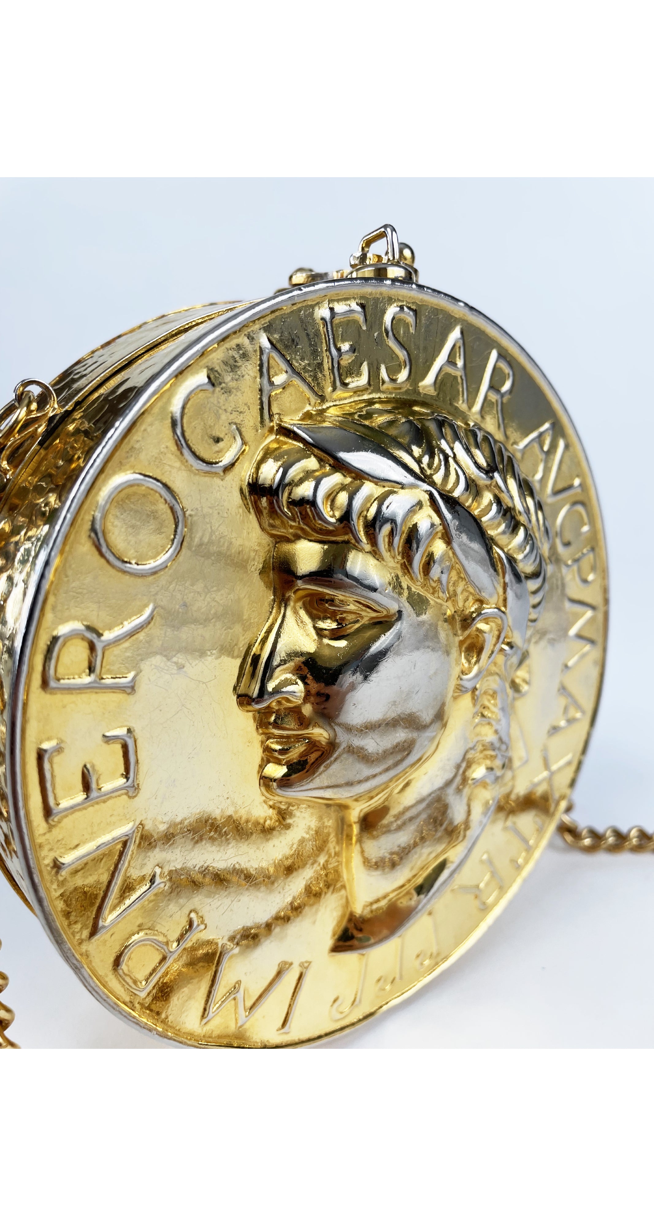 1970s Ancient Roman Coin Gold Metal Purse