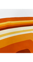 1960s Mod Orange Silk Twill Scarf