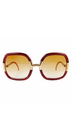 1970s Iconic Gold & Metallic Sienna Oversized Sunglasses