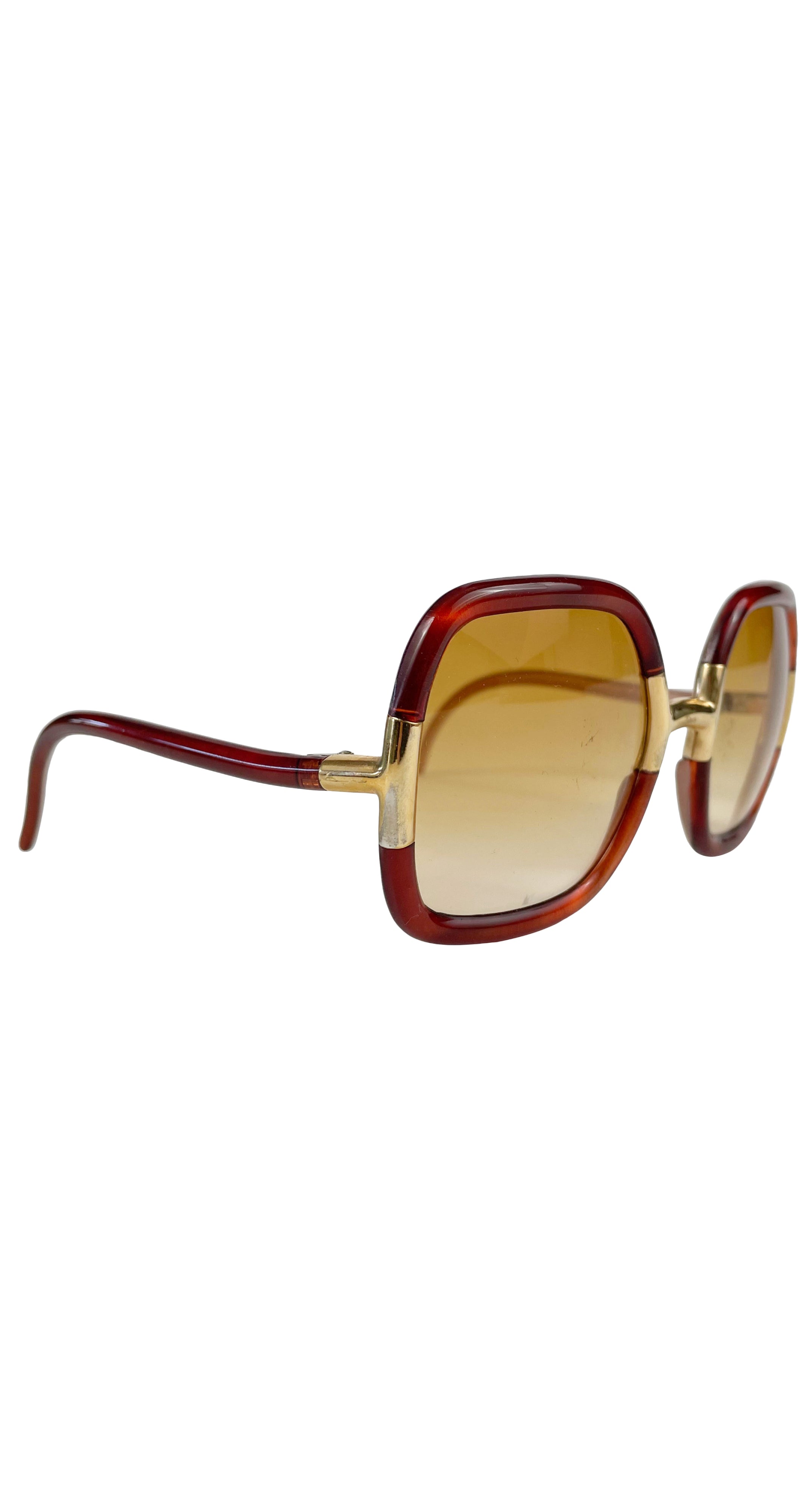 1970s Iconic Gold & Metallic Sienna Oversized Sunglasses