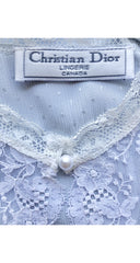 1980s NWT Lace & Pastel Blue Balloon Sleeve Nightgown