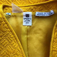 1980s Yellow Quilted Cotton Double-Breasted Blazer