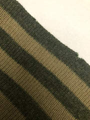 1970s Olive Green Striped Wool Knit Sweater