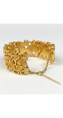 1970s Modernist Gold-Plated Hinged Bracelet