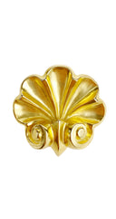 1990 Sedue Gold-Tone Scalloped Pendant Brooch