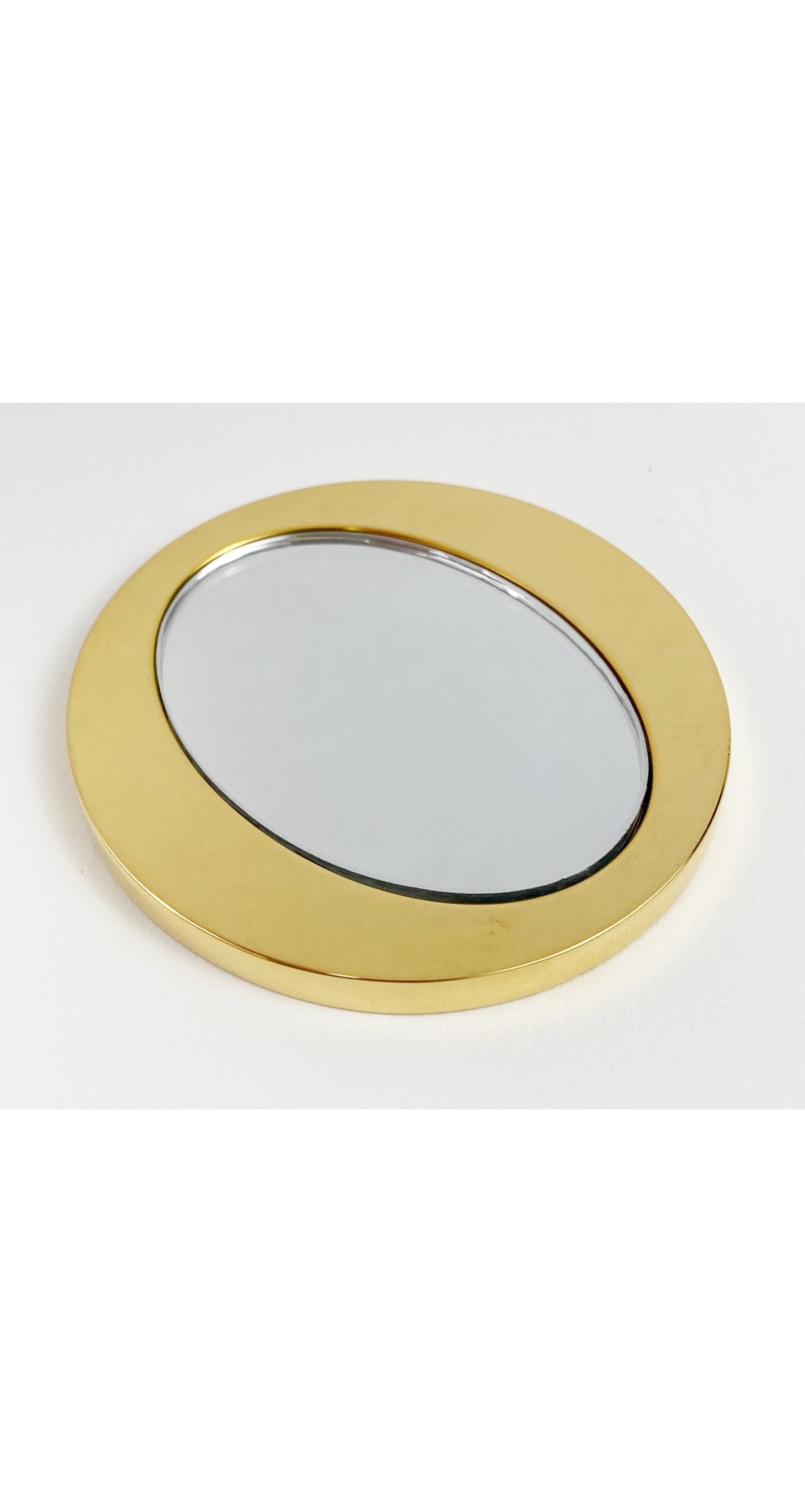 1980s "DIOR" Signed Gold Metal Compact Mirror