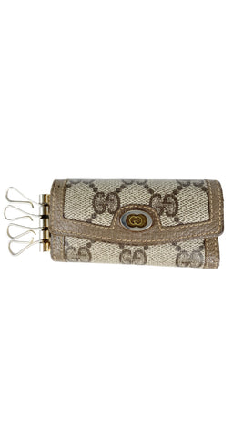 1980s GG Monogram Canvas & Leather Key Holder Case