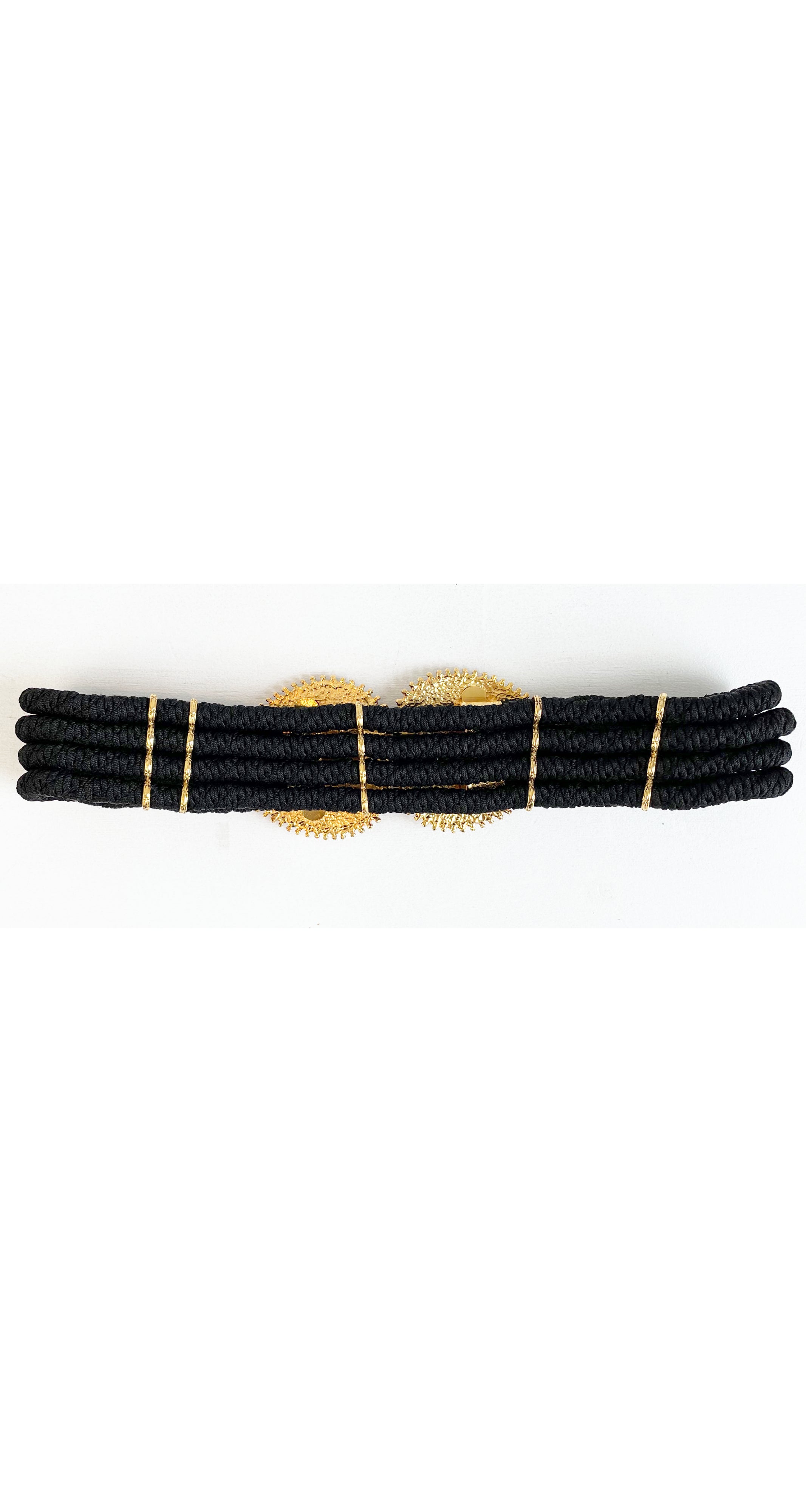 1981-82 F/W Runway Ornate Gold-Plated Buckle Cord Belt