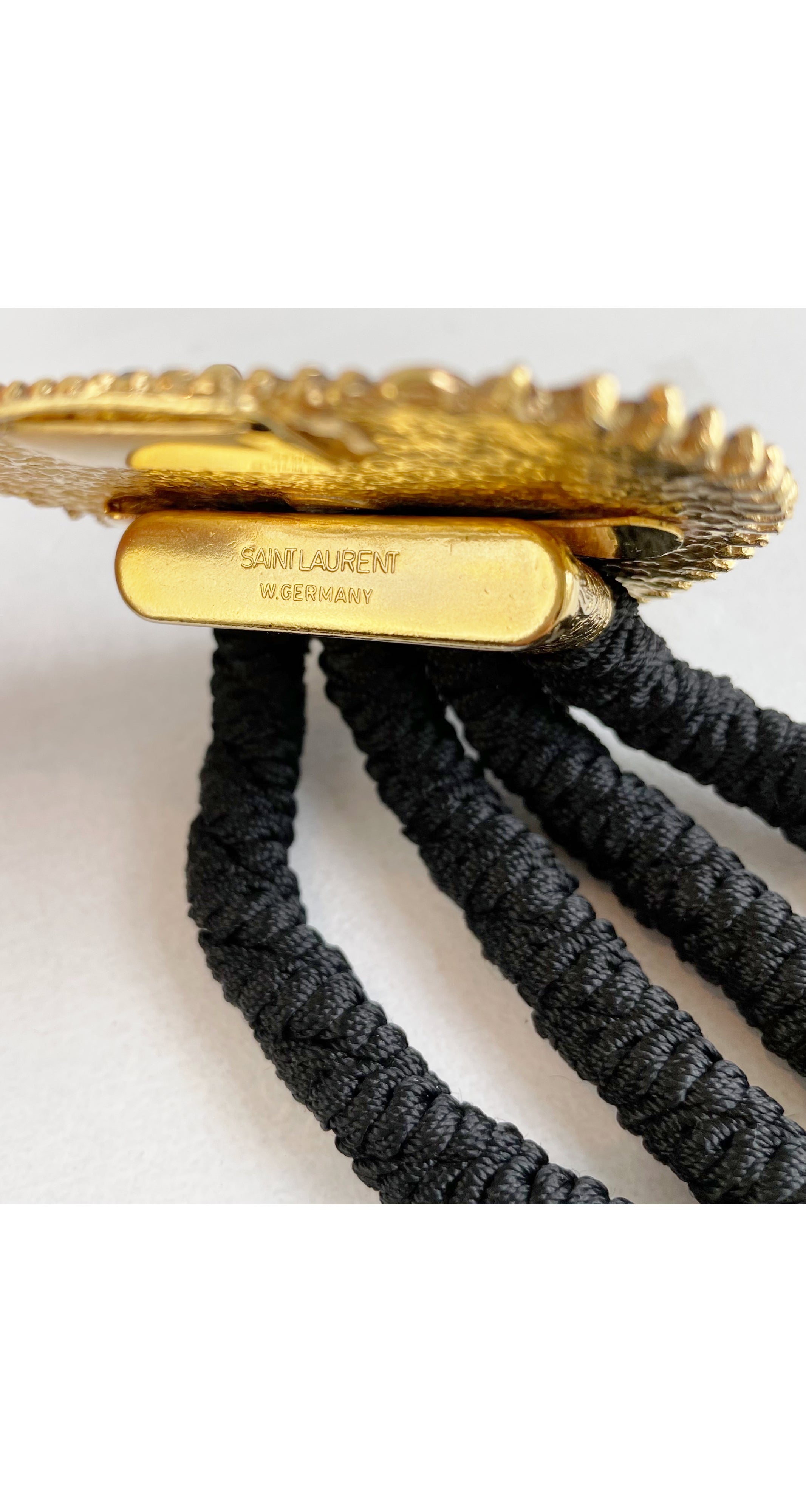 1981-82 F/W Runway Ornate Gold-Plated Buckle Cord Belt