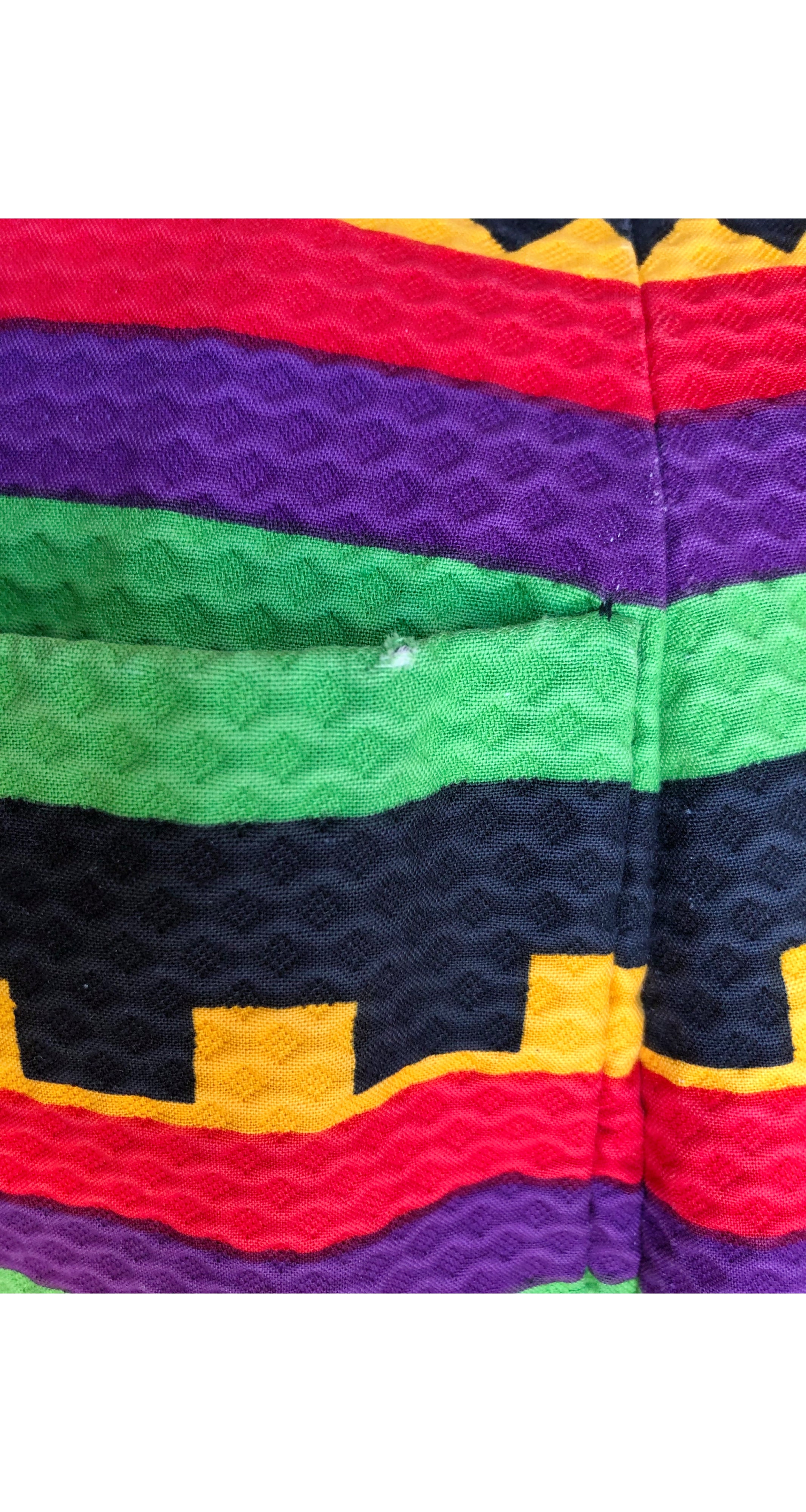 1970s Geometric Print Pique Cotton Collared Coat